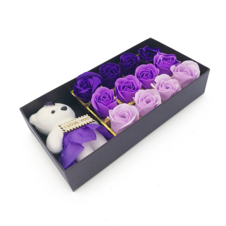 Подарочный набор "Мыльные розы" фиолетовый