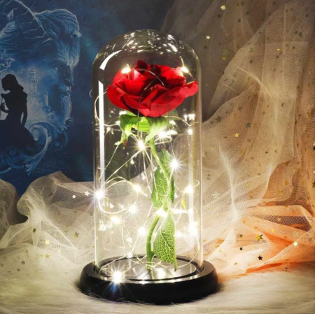 Подарок "Роза в куполе" светящаяся