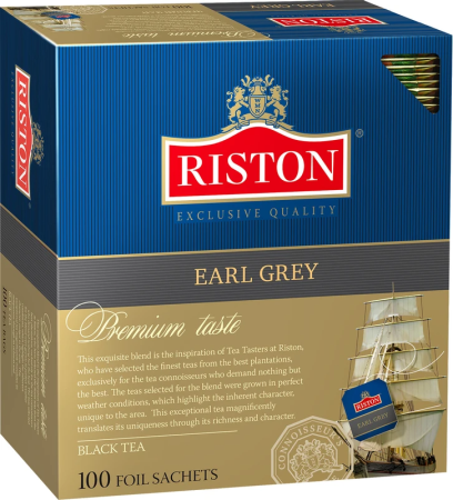Чай в пакетиках черный Riston "Earl Grey", 100 шт